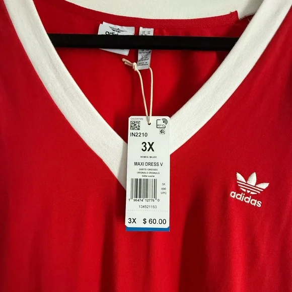 Adidas Red Maxi Dress with White Trim - Picture 5 of 6